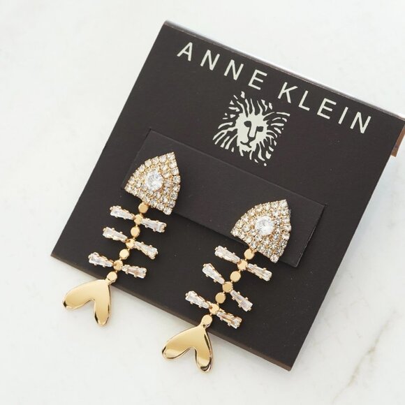 4/$25 Anne Klein Fish Bone Earrings - Picture 2 of 4